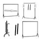 MSF Black Heavy Duty Clothes Rail Garment Rail 2Ft 3Ft 4Ft 5Ft 6Ft Long x 5ft 6Ft 7Ft 8Ft High, Extension And Centre Bar (Black (6Feet(W) x 7Feet(H))