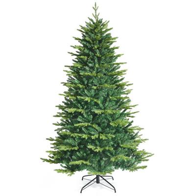 Costway Pre-lit Artificial Hinged Christmas Tree with APP Controlled LED Lights-7 ft