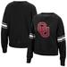 Women's Top of the World Black Oklahoma Sooners Camden Sleeve Stripe Washed Pullover Sweatshirt