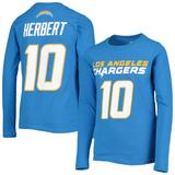 Youth Justin Herbert Powder Blue Los Angeles Chargers Mainliner Player Name & Number Long Sleeve T-Shirt