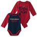 Newborn & Infant Red/Navy Houston Texans 2-Pack Little Player Long Sleeve Bodysuit Set