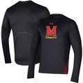Men's Under Armour Black Maryland Terrapins 2021 Sideline Training Performance Long Sleeve T-Shirt