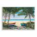 Stupell Industries Row Boats on Beach Shore Tropical Palm Trees Wood in Brown | 13 H x 19 W x 0.5 D in | Wayfair ai-858_wd_13x19