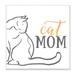 Stupell Industries Cat Mom Phrase Resting Cat Minimal Line Drawing Wood in Brown | 12 H x 12 W x 0.5 D in | Wayfair ai-829_wd_12x12