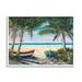 Stupell Industries Row Boats on Beach Shore Tropical Palm Trees Wood in Brown | 11 H x 14 W x 1.5 D in | Wayfair ai-858_wfr_11x14