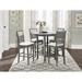 Winston Porter Benjimin 4 - Person Counter Height Dining Set Wood/Upholstered in Gray | 36.5 H x 42.25 W x 42.25 D in | Wayfair