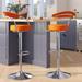 Flash Furniture Murphy Vinyl Adjustable Swivel Bar Stool w/ Cushion Upholstered/Metal in Orange | 19.5 W x 19.5 D in | Wayfair CH-TC3-1060-ORG-GG