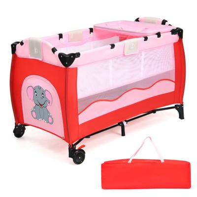 Costway Baby Crib Playpen Playard Pack Travel Infa...