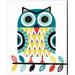 Loon Peak® Folk Lodge Owl V2 Teal By Michael Mullan, Canvas Wall Art Canvas in Blue/Green/Yellow, Size 20.0 H x 16.0 W x 0.75 D in | Wayfair