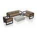 AllModern Smith 4 Piece Sunbrella Sofa Seating Group w/ Cushions Metal in Black | 33 H x 84.25 W x 32 D in | Outdoor Furniture | Wayfair