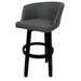 Red Barrel Studio® Swivel Counter Wood Bar Stool 26" Edford - Vivian - Basin Beige - Black Wood/Upholstered in Gray | 30 H x 22 W x 21 D in | Wayfair