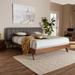 George Oliver Dechick Mid-Century Modern Platform Bed Wood & /Upholstered/Polyester in Gray | 43.7 H x 87.8 W x 95.9 D in | Wayfair