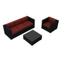 Wade Logan® Suffern 3 Piece Sunbrella Sofa Set w/ Cushions Synthetic Wicker/All - Weather Wicker/Wicker/Rattan | Outdoor Furniture | Wayfair