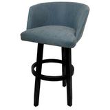 Red Barrel Studio® Swivel Counter Wood Bar Stool 26" Edford - Vivian - Basin Beige - Black Wood/Upholstered in Blue | 26 H x 22 W x 21 D in | Wayfair