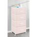 mDesign kids Baby + 4 Drawer Furniture Storage Organizer Dresser, Pink/White | 37 H x 12 W x 17.75 D in | Wayfair 06494MDB
