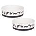 Bone Dry Pet Bowl Cats Meow (Set of 2)