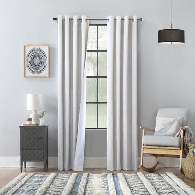 Wide Width Thermaplus Bedford Indoor Grommet Curtain Panel Pair by Commonwealth Home Fashions in White (Size 52