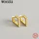 WOOZU – boucles d'oreilles en argent Sterling 925 pour homme et femme créoles en Triangle français