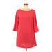 Tildon Casual Dress - Shift: Pink Solid Dresses - Women's Size Small