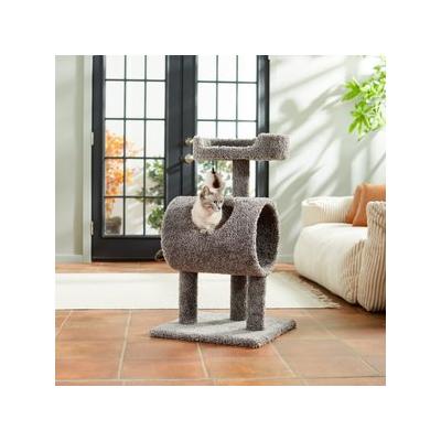 Frisco 35-in Real Carpet Cat Tree with Tunnel, Gray
