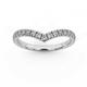 Wishbone Eternity ring For Women 0.50ct Diamond Chevron Style ring, Curved Half Eternity Band Ring in 9k White Gold Size P