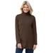 Plus Size Women's Perfect Mockneck Tunic by Woman Within in Chocolate (Size L)