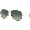 Ray-Ban Aviator RB3025JM Sunglasses Petroleum On Legend Gold 62 RB3025JM-9196BH-62