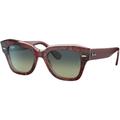 Ray-Ban RB2186 State Street Sunglasses Havana On Transparent Purple 52 RB2186-1323BH-52