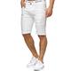 Indicode Men’s Caden Jeans Shorts with 5 Pockets Made of 98% Cotton | Short Denim Stretch Pants Used Look Washed Destroyed Regular Fit Casual for Men Holes - Off White S