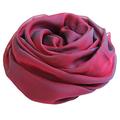 Prettystern Shimmering iridescent Plain Stola Taffeta Silk Scarf Women Shawl for Evening Dress - 200/55 burgundy-Red black