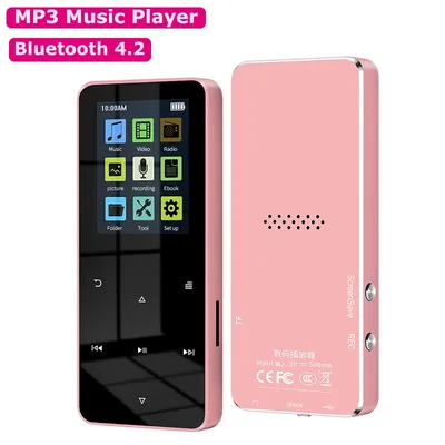 Lecteur MP3 MP4 avec Bluetooth, haut-parleur intégré, touche tactile, Radio FM, lecture vidéo,