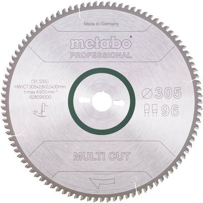 Kreissägeblatt Multi Material 305x30mm 96Z/TZ 5° neg. Kapp- Gehrungssägen - Metabo