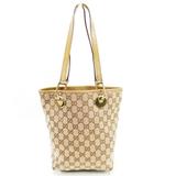 Gucci Bags | Authentic Gucci Tote Bag Gg Pattern Beige Pvc ~ Leather Auth Used | Color: Brown | Size: 17cm ~ 27cm