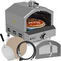 Deco Chef 2-in-1 Propane Gas Pizza Oven & Grill, Portable, w/ Pizza Stone, Peel, Rack Steel in Black | 17.5 H x 16.73 W x 18.3 D in | Wayfair