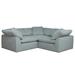 Blue Sectional - Sunset Trading Contemporary Puff Collection 3PC Slipcovered L-Shape Sectional Sofa | Performance Fabric Washable Water-Resistant Stain-Proof | 88" Dee Polyester | Wayfair