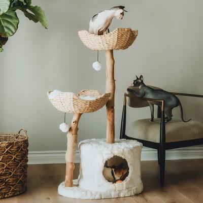 Mau Lifestyle White Cento Cat Tree, 45.5" H, 37 LBS