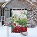 Northlight Seasonal Red Car & Christmas Tree Outdoor Garden Flag, Polyester in Green/Gray, Size 18.0 H x 12.5 W in | Wayfair NORTHLIGHT FG91395