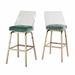 Etta Avenue™ Milica Swivel Bar & Counter Stool Upholstered/Velvet/Metal in Gray/Blue | 41 H x 17.75 W x 20 D in | Wayfair