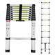 NAIMP 2.6M Telescopic Ladder, Multi-Purpose Extendable Aluminum Ladders, Folding Telescoping Ladder Extendable Portable Loft Ladder Foldable Ladder, 9 Steps, Max Load 150kg/330lb, EN131 (2.6M/8.5Ft)