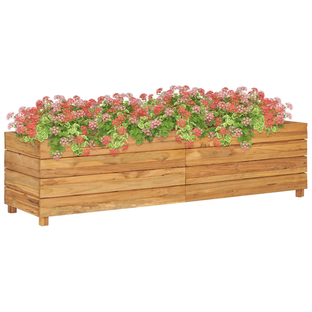 vidaXL Hochbeet 150x40x38 cm Teak Altholz und Stahl Image
