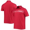 Men's Under Armour Red Wisconsin Badgers Sideline Chest Stripe Performance Polo