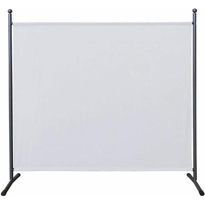Paravent 180 x 178 cm Stoff Raumteiler Groß Stellwand Trennwand Balkon Sichtschutz Weiß Image