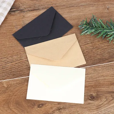 Mini Enveloppes à Fenêtre en Papier Kraft Blanc et Noir Classique Enveloppe d'InPorter de Mariage