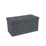 30 Inches Faux Leather Folding Storage Ottoman Bench, Storage Chest Footrest Coffee Table Padded Seat