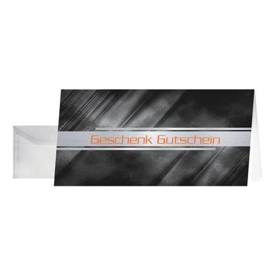 10er-Pack Gutscheinkarten mit Umschlägen »Grip« DIN Lang schwarz, Sigel, 22x11 cm