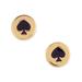 Kate Spade Jewelry | Kate Spade Spot The Spade Stud Earrings Black / Gold | Color: Black/Gold | Size: Os