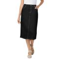 Plus Size Women's Stretch Jean Skirt by Woman Within in Black Denim (Size 12 W)