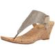 WHITE MOUNTAIN Women's All Good Wedge Sandal, Light Gold Glitter, 7.5 M US