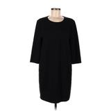 Old Navy Casual Dress - Sweater Dress Crew Neck 3/4 Sleeve: Black Solid Dresses - Women's Size Medium