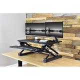 Hans&Alice Dual Monitor & Laptop Riser Height Adjustable Standing Desk Wood/Metal in Black/Brown/Gray | 36 W x 23 D in | Wayfair Standing desk-2021